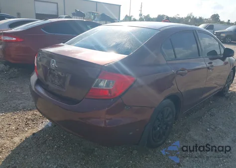 2012 Honda Civic Lx z USA, uszkodzony, nr VIN 2HGFB2F52CH544973